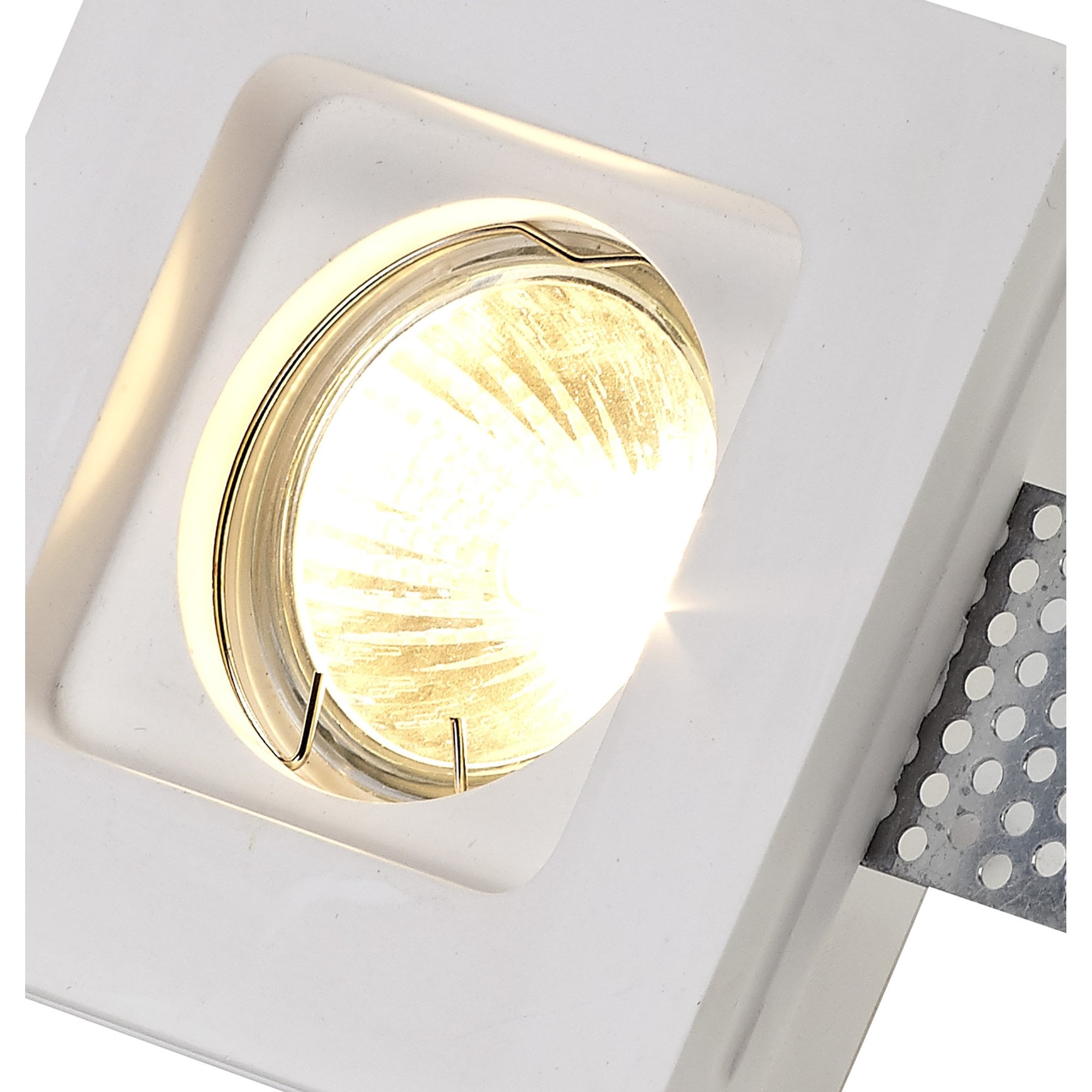 NL71699 Sucro Square Stepped Recessed Spot Light White Paintable Gypsum