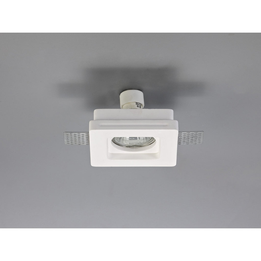 NL71699 Sucro Square Stepped Recessed Spot Light White Paintable Gypsum