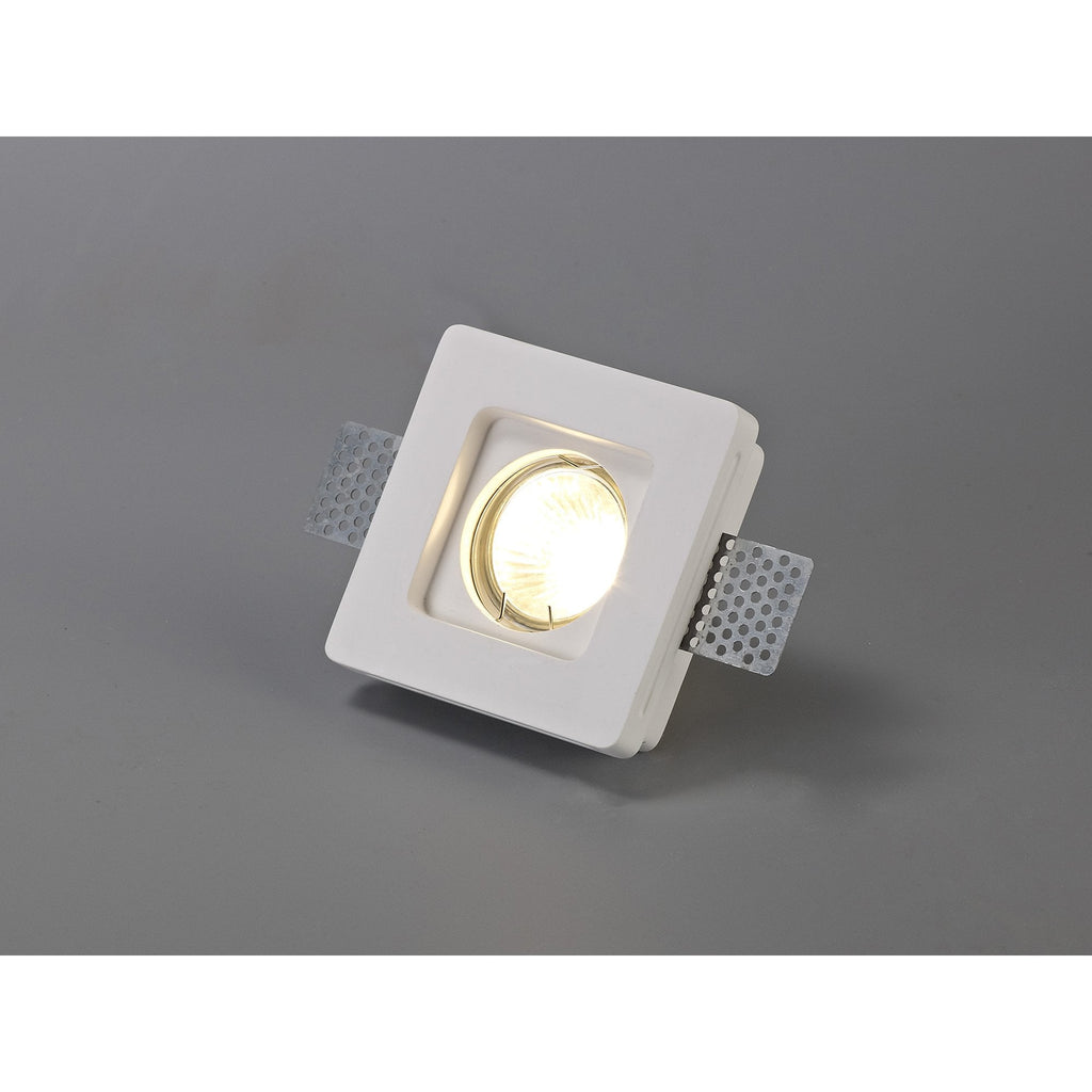 NL71699 Sucro Square Stepped Recessed Spot Light White Paintable Gypsum