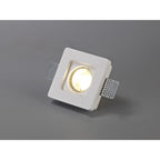 NL71699 Sucro Square Stepped Recessed Spot Light White Paintable Gypsum