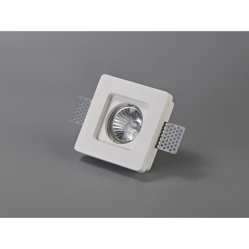 NL71699 Sucro Square Stepped Recessed Spot Light White Paintable Gypsum