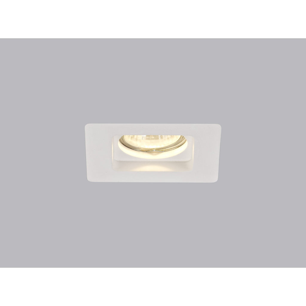 NL71699 Sucro Square Stepped Recessed Spot Light White Paintable Gypsum