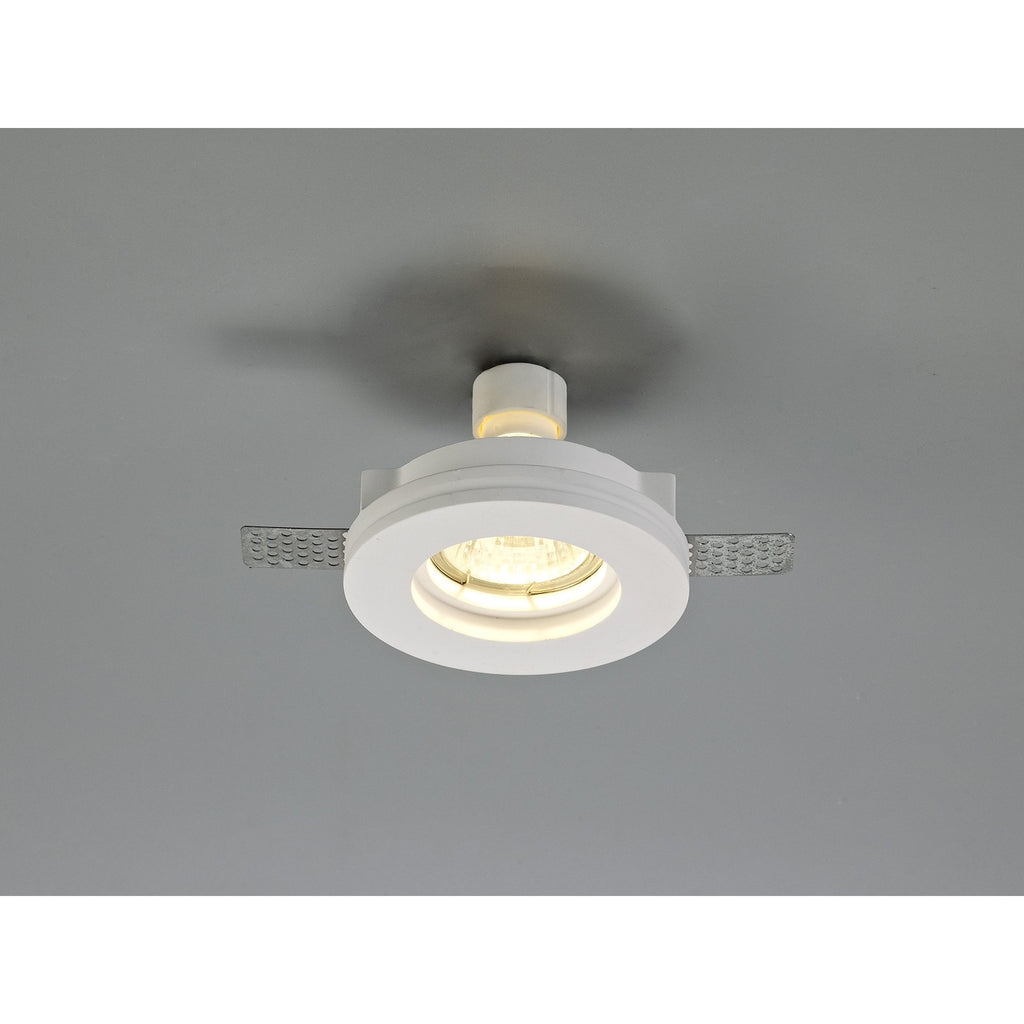 NL71709 Sucro Round Stepped Recessed Spot Light White Paintable Gypsum