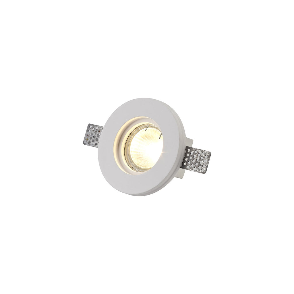 NL71709 Sucro Round Stepped Recessed Spot Light White Paintable Gypsum