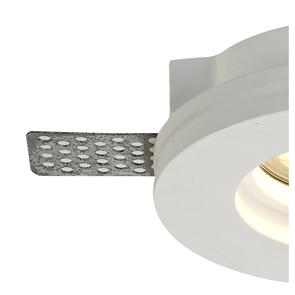 NL71709 Sucro Round Stepped Recessed Spot Light White Paintable Gypsum