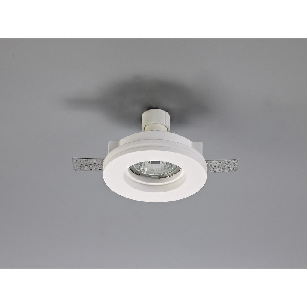 NL71709 Sucro Round Stepped Recessed Spot Light White Paintable Gypsum