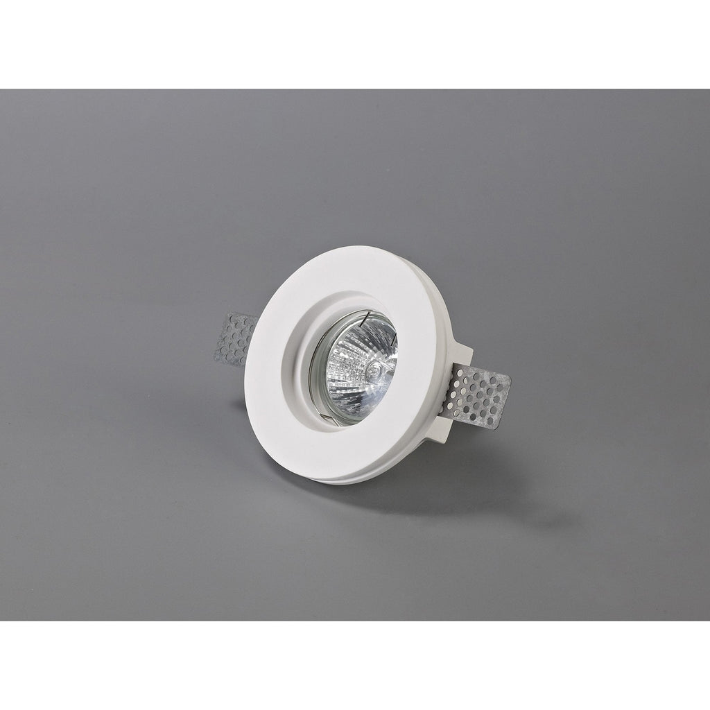 NL71709 Sucro Round Stepped Recessed Spot Light White Paintable Gypsum