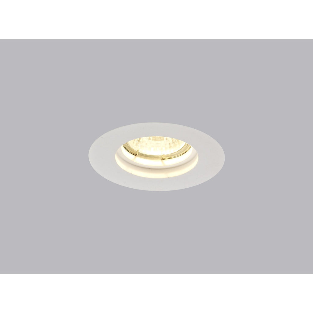 NL71709 Sucro Round Stepped Recessed Spot Light White Paintable Gypsum