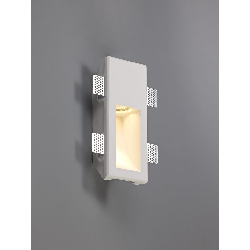 NL71719 Sucro Small Recessed Wall Lamp 1 Light White Paintable Gypsum