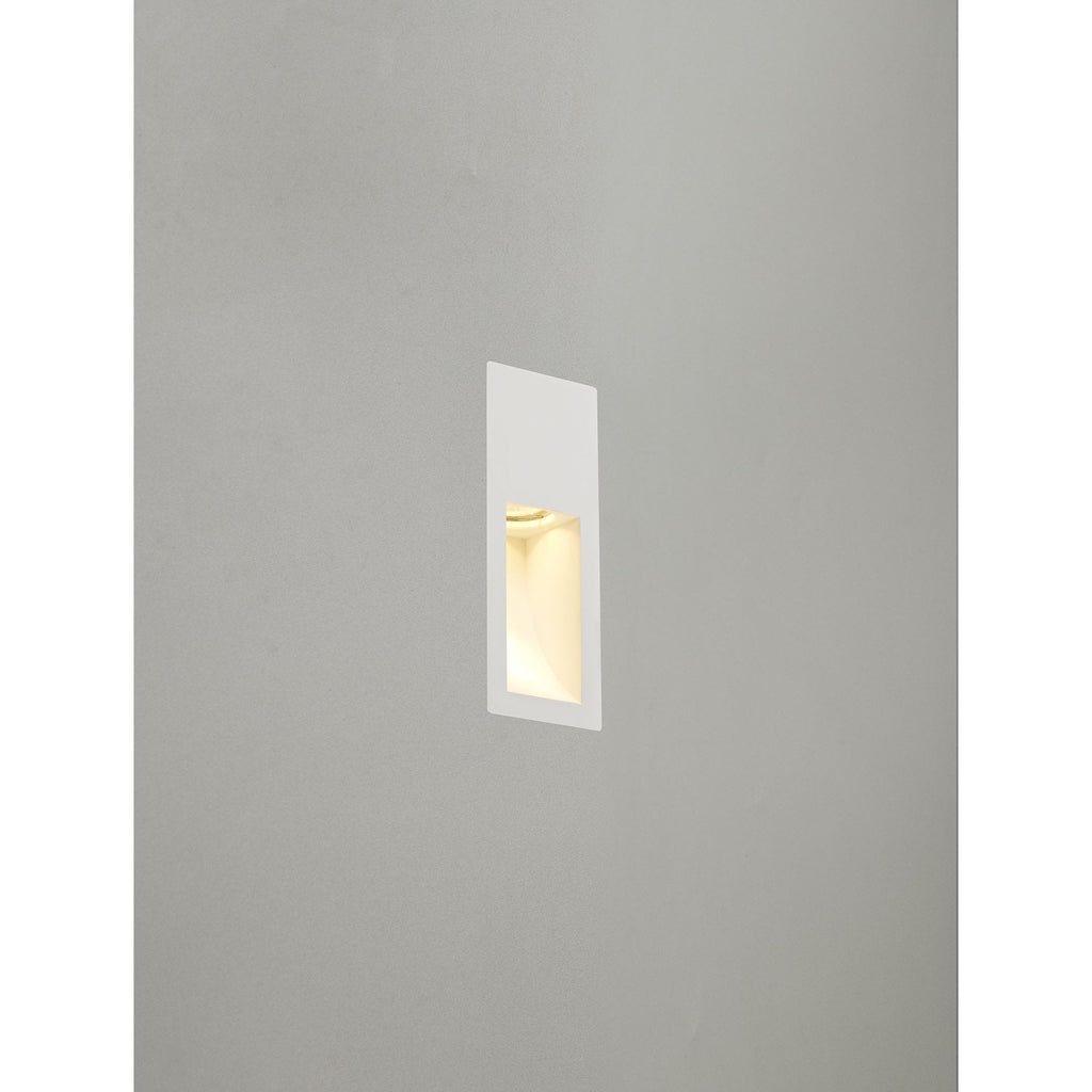 NL71719 Sucro Small Recessed Wall Lamp 1 Light White Paintable Gypsum