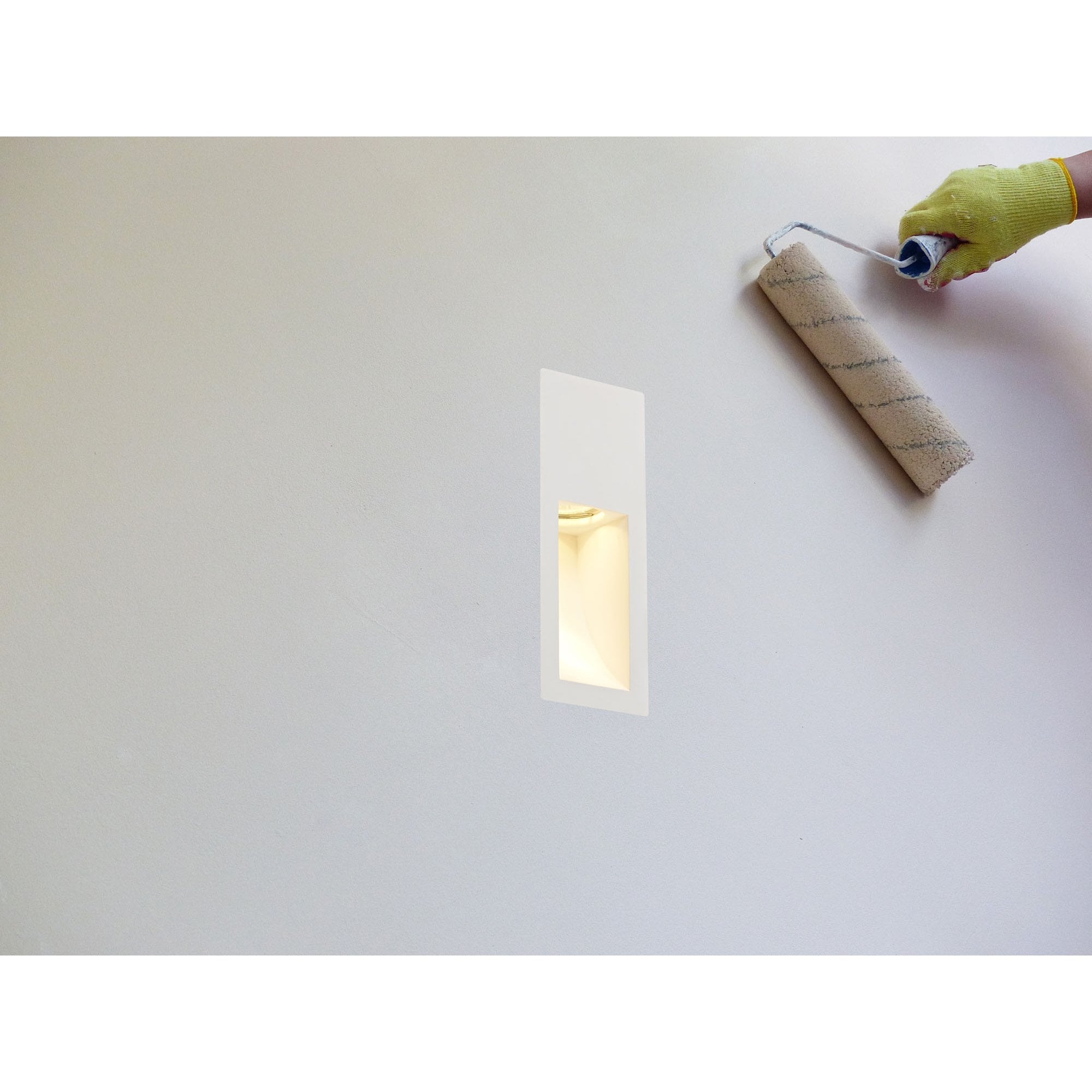 NL71719 Sucro Small Recessed Wall Lamp 1 Light White Paintable Gypsum