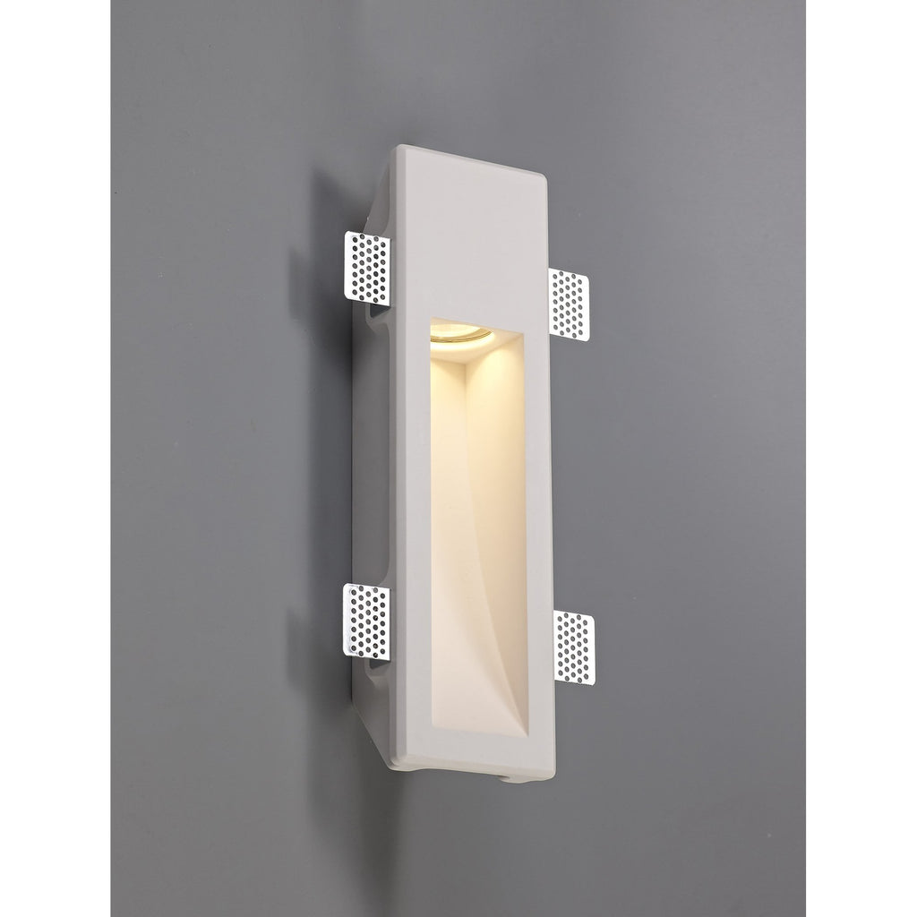 NL71729 Sucro Medium Recessed Wall Lamp 1 Light White Paintable Gypsum