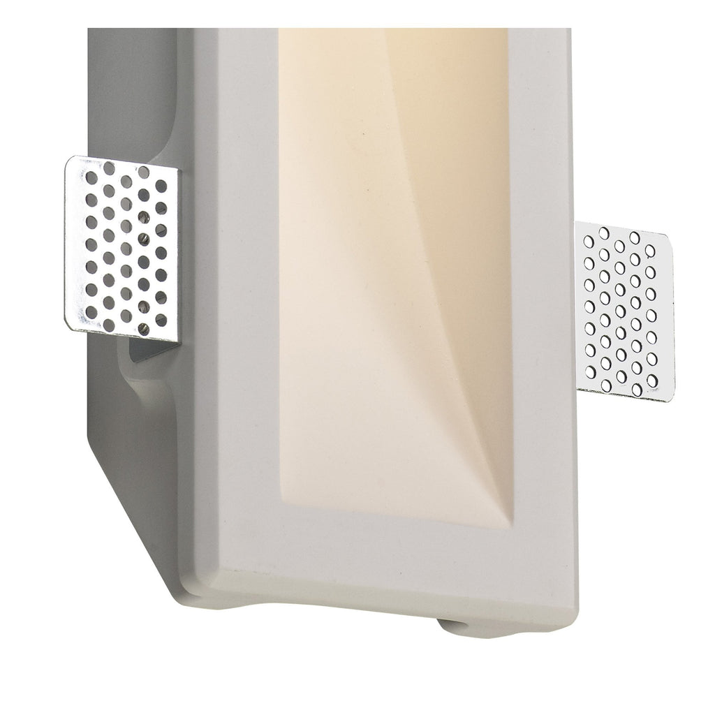 NL71729 Sucro Medium Recessed Wall Lamp 1 Light White Paintable Gypsum