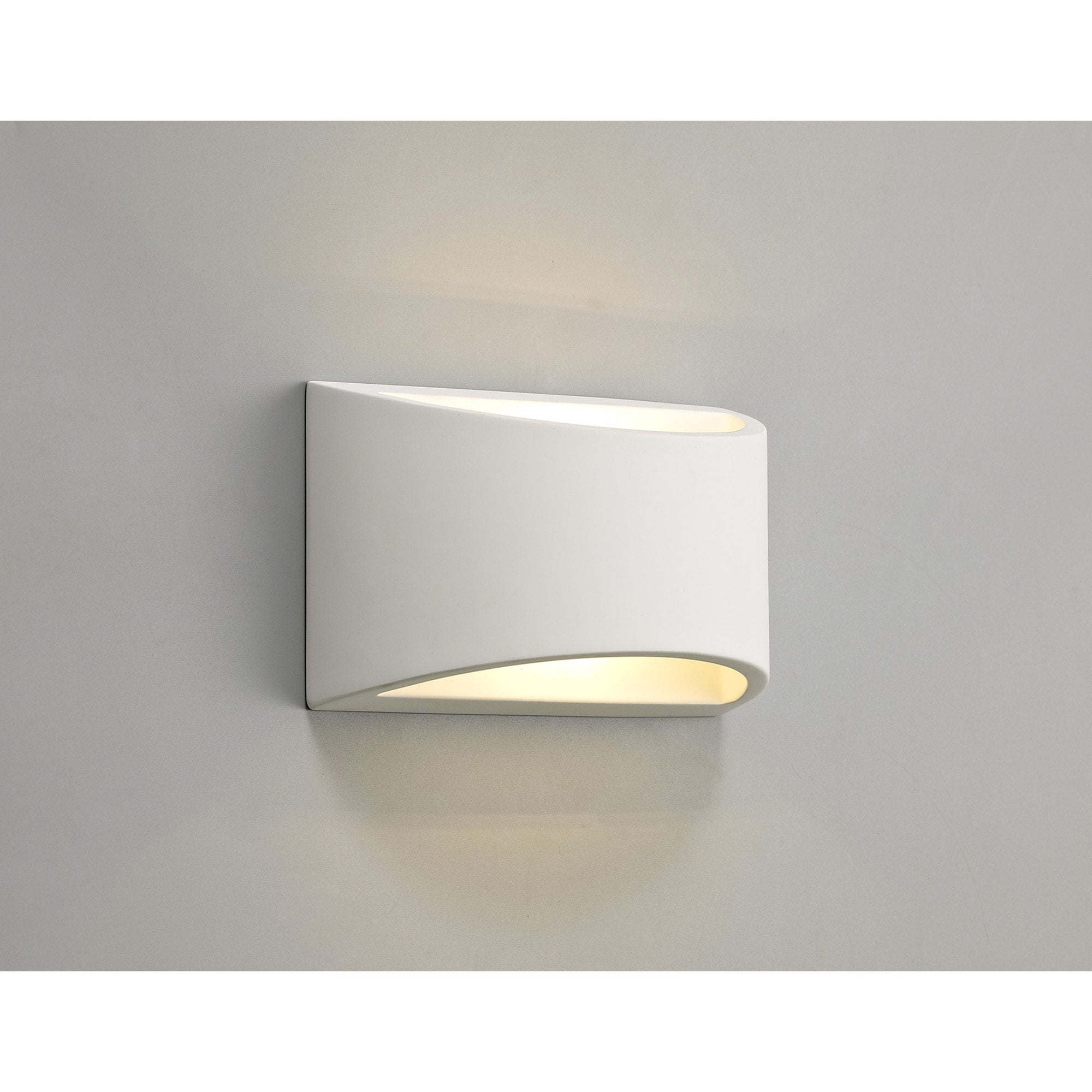 NL71759 Sucro Rectangular Wall Lamp 1 Light White Paintable Gypsum