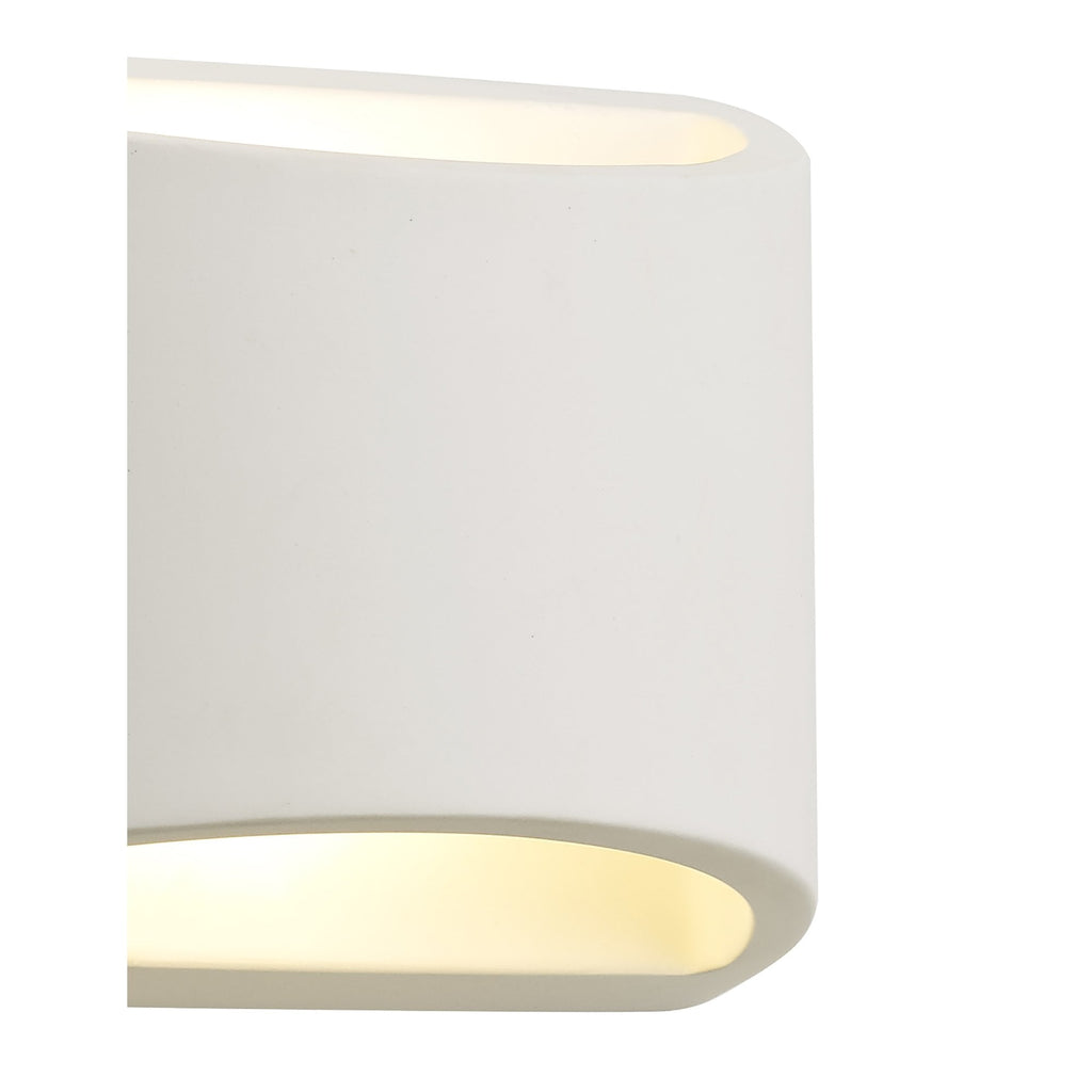 NL71759 Sucro Rectangular Wall Lamp 1 Light White Paintable Gypsum