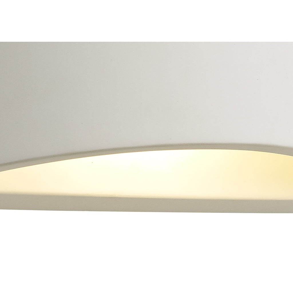 NL71759 Sucro Rectangular Wall Lamp 1 Light White Paintable Gypsum