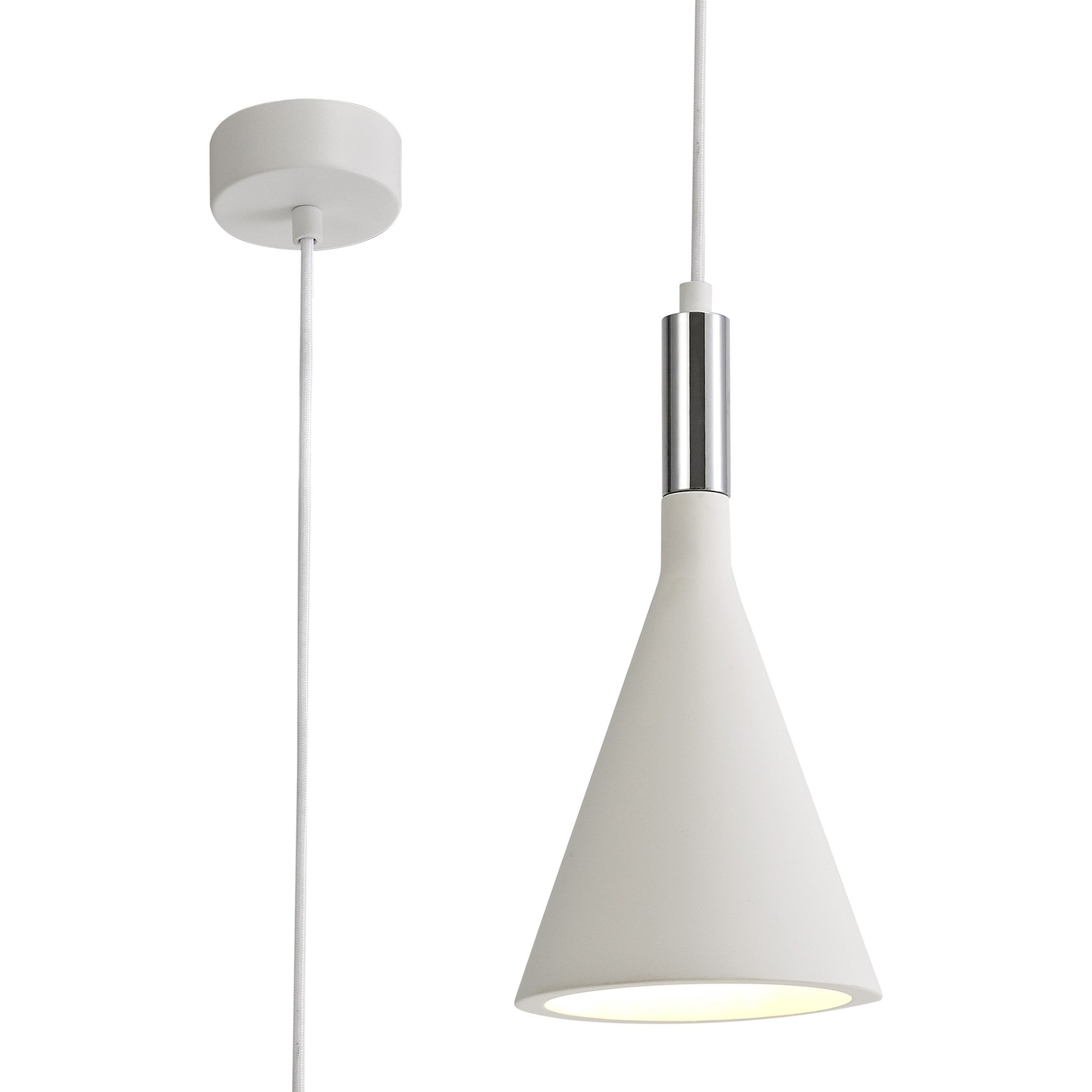NL71769 Sucro Pendant 1 Light White Paintable Gypsum