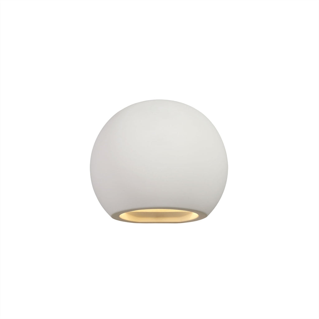 NL77149 Sucro Round Ball Up & Down Wall Lamp 1 Light White Paintable Gypsum