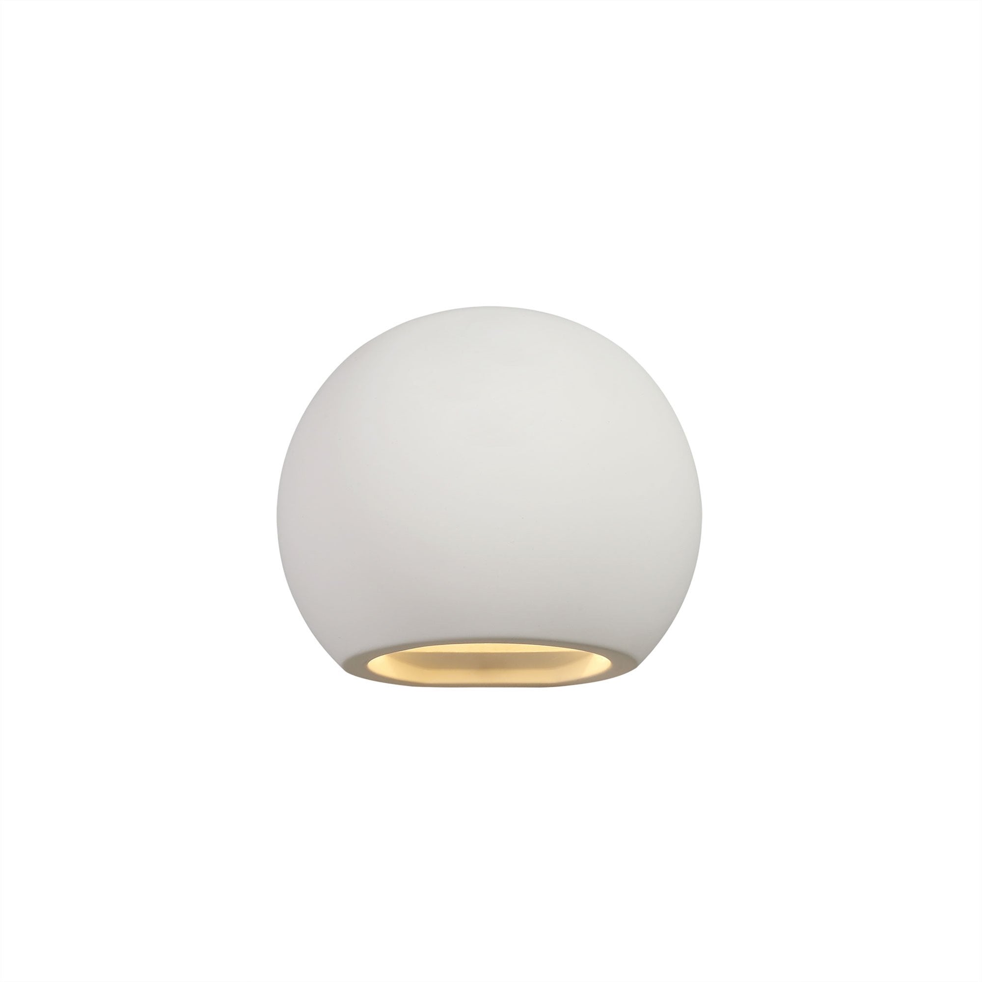 NL77149 Sucro Round Ball Up & Down Wall Lamp 1 Light White Paintable Gypsum