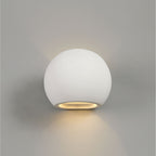 NL77149 Sucro Round Ball Up & Down Wall Lamp 1 Light White Paintable Gypsum