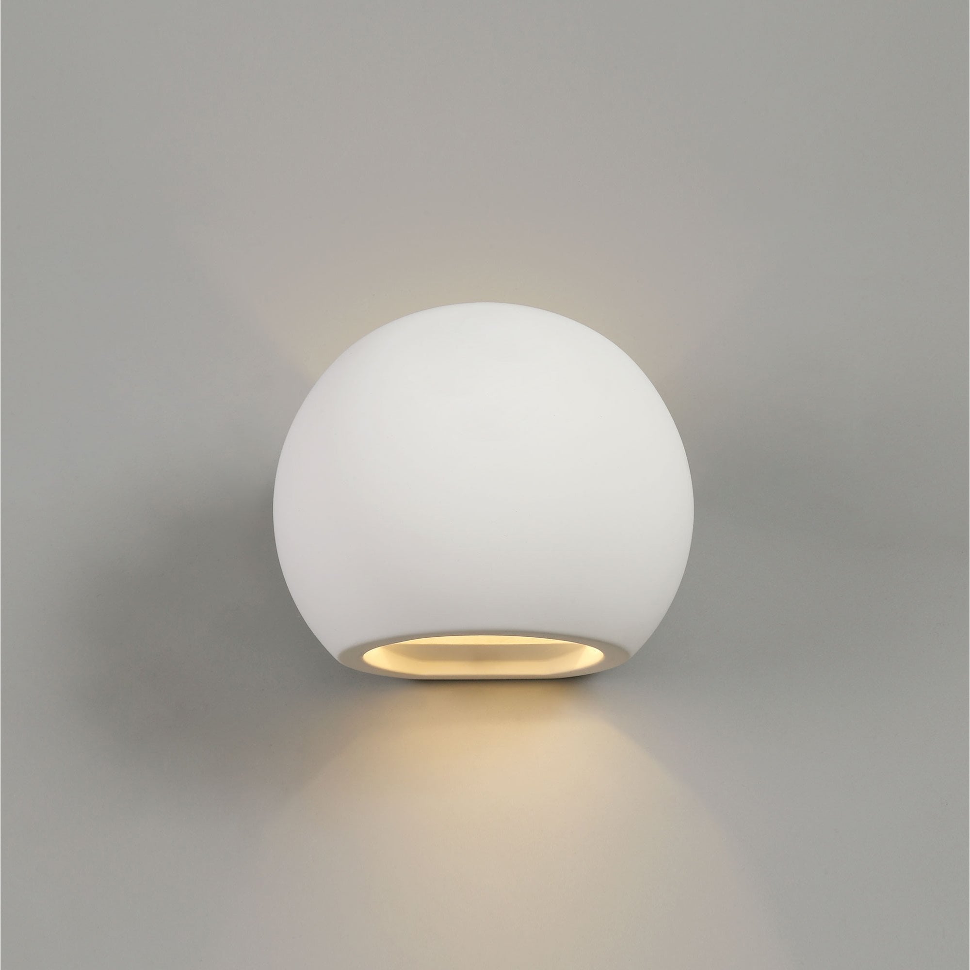 NL77149 Sucro Round Ball Up & Down Wall Lamp 1 Light White Paintable Gypsum