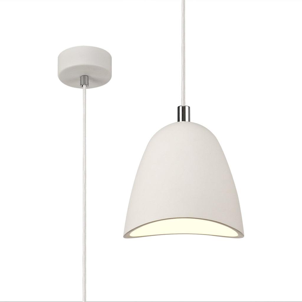 NL77159 Sucro Medium Pendant 1 Light White Paintable Gypsum