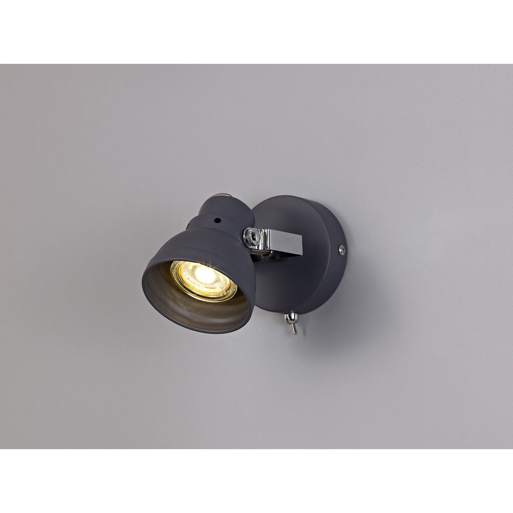 NL81189 Tabby Adjustable Spot Light 1 Light Matt Grey/Polished Chrome