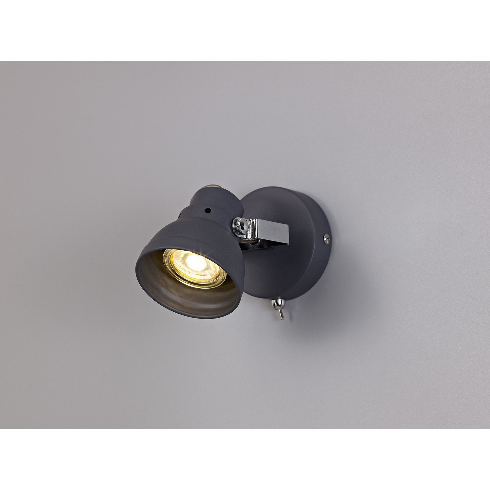 NL81189 Tabby Adjustable Spot Light 1 Light Matt Grey/Polished Chrome