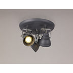 NL81199 Tabby Adjustable Round Spot Light 3 Light Matt Grey/Polished Chrome