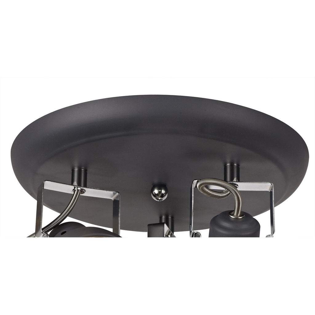NL81199 Tabby Adjustable Round Spot Light 3 Light Matt Grey/Polished Chrome