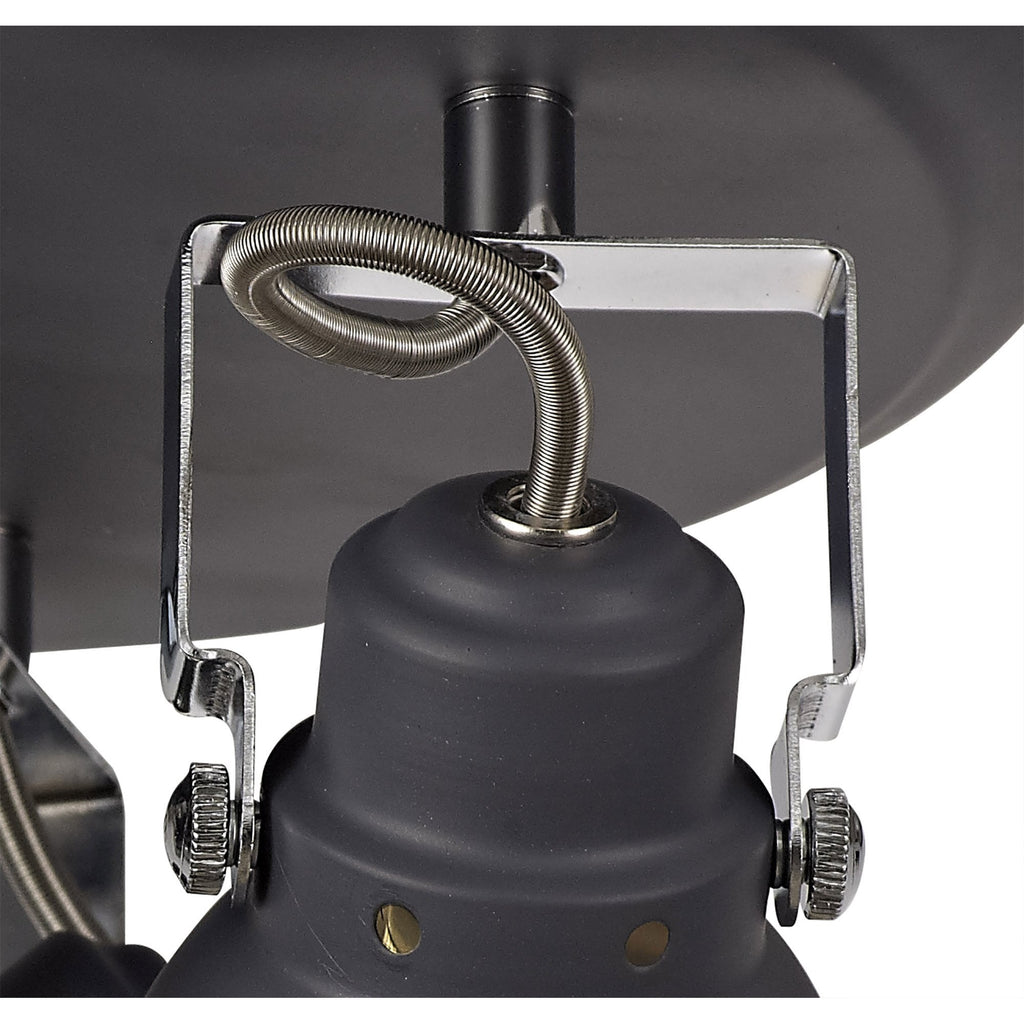 NL81199 Tabby Adjustable Round Spot Light 3 Light Matt Grey/Polished Chrome
