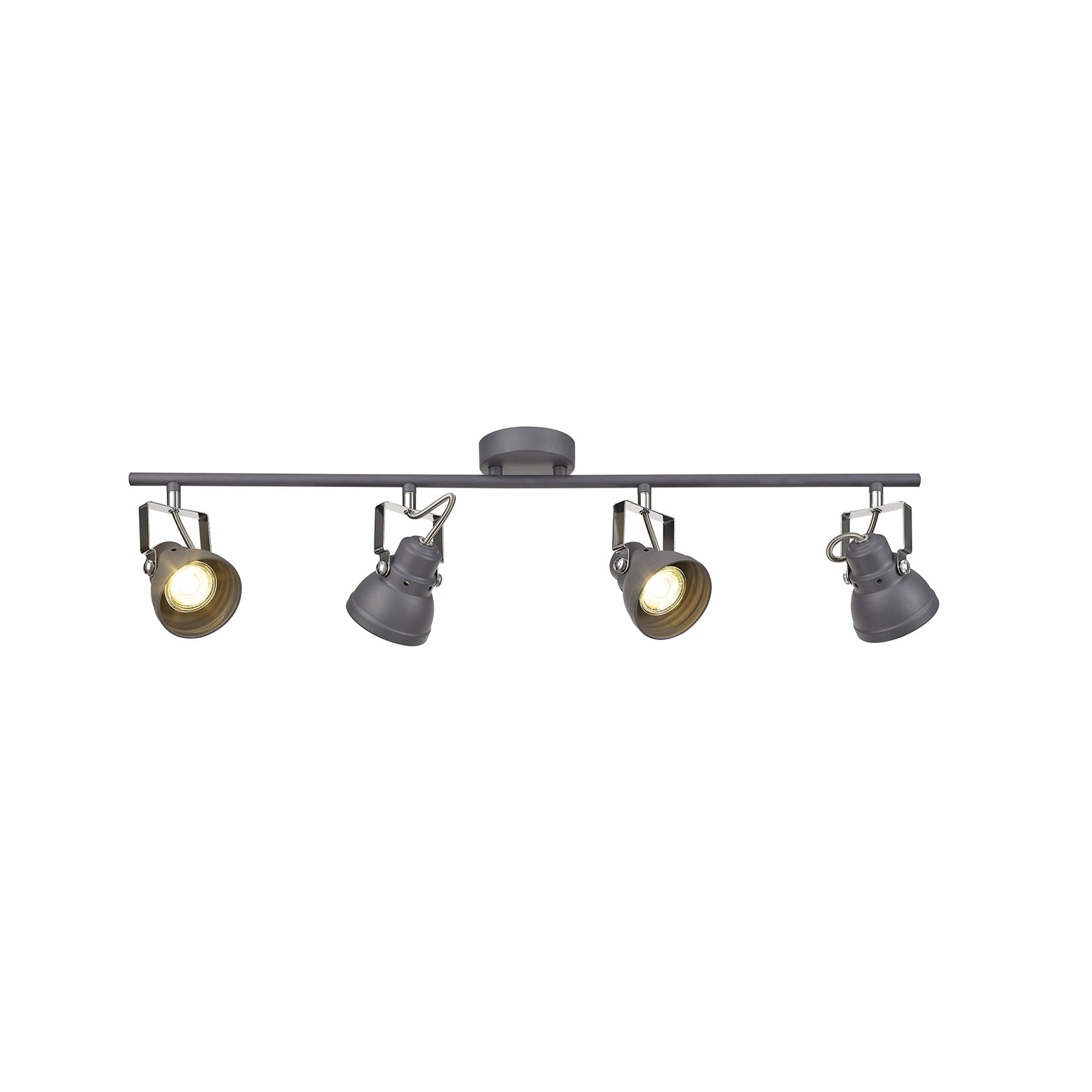 NL81209 Tabby Adjustable Bar Spot Light 4 Light Matt Grey/Polished Chrome