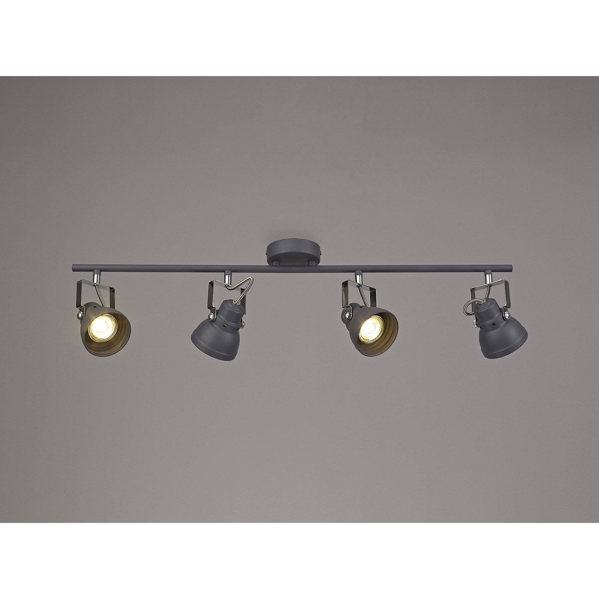 NL81209 Tabby Adjustable Bar Spot Light 4 Light Matt Grey/Polished Chrome