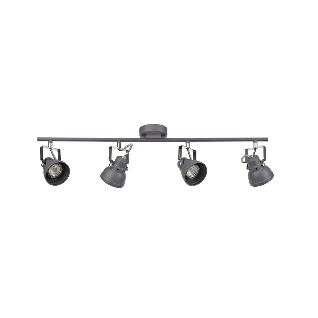 NL81209 Tabby Adjustable Bar Spot Light 4 Light Matt Grey/Polished Chrome