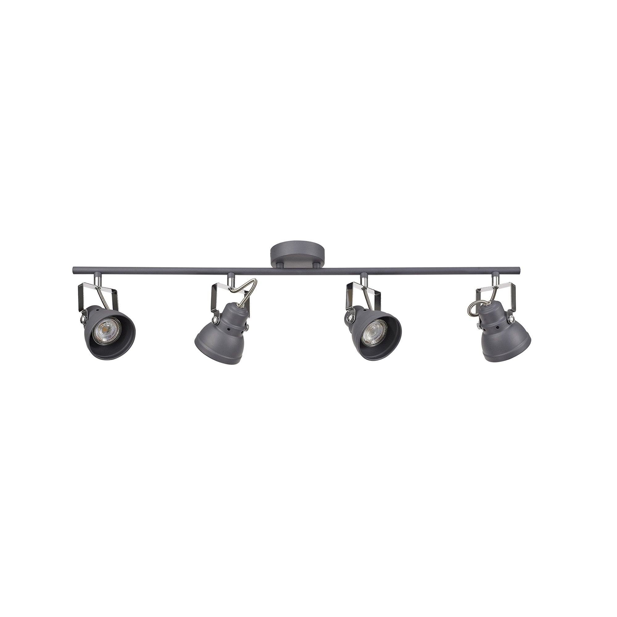 NL81209 Tabby Adjustable Bar Spot Light 4 Light Matt Grey/Polished Chrome