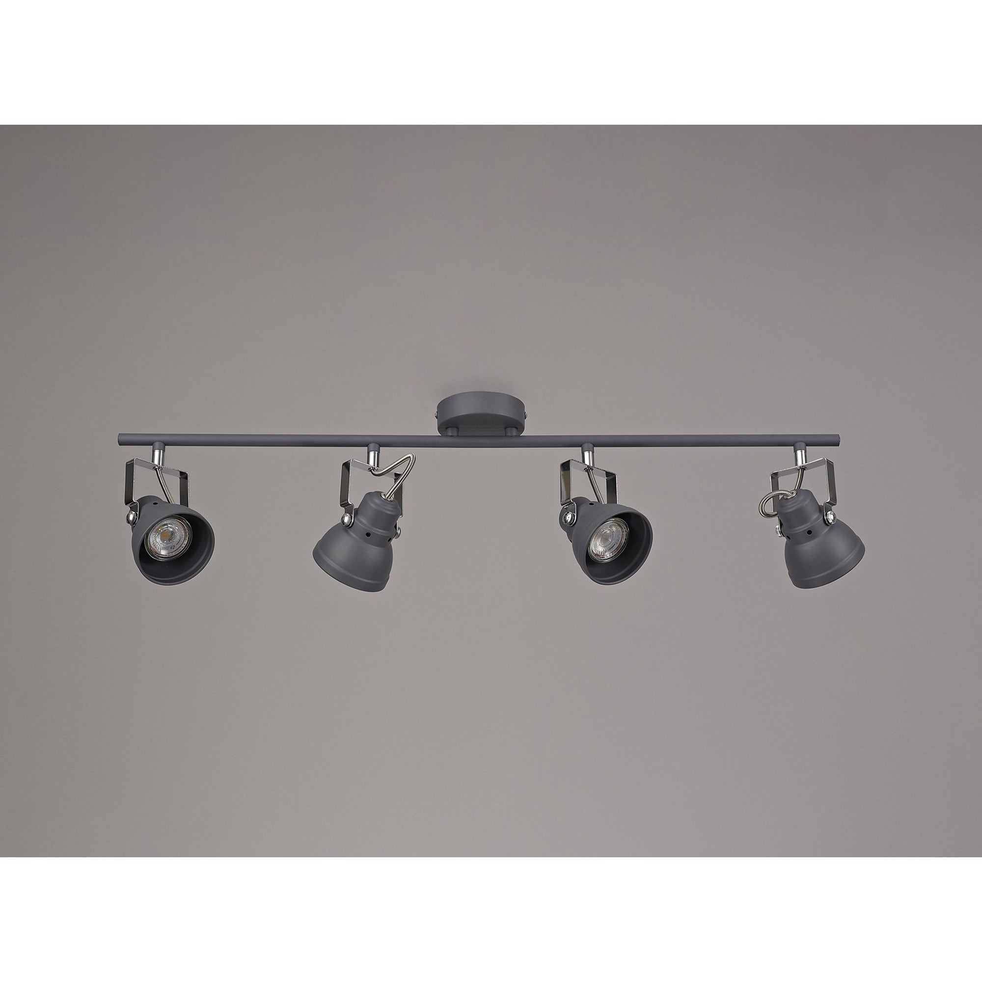 NL81209 Tabby Adjustable Bar Spot Light 4 Light Matt Grey/Polished Chrome