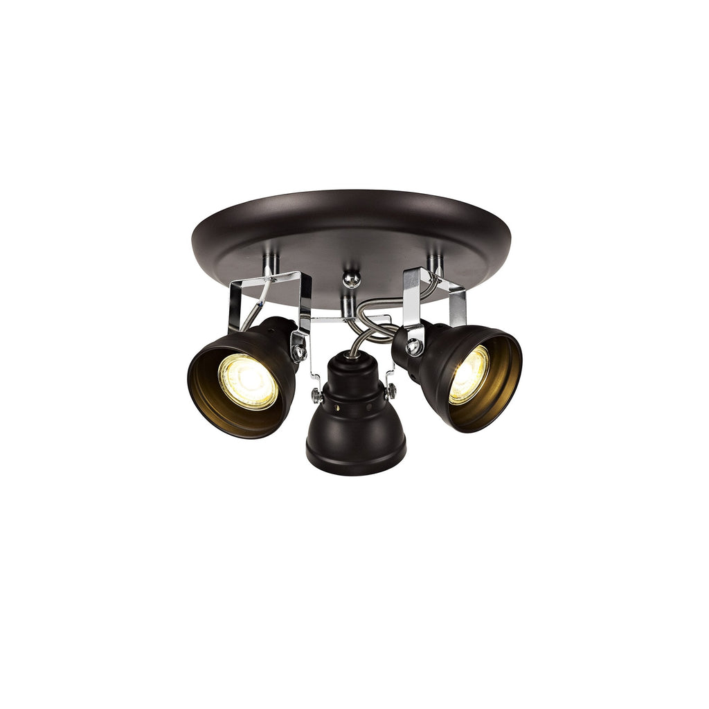 NL81519 Tabby Adjustable Round Spot Light 3 Light Oiled Bronze/Polished Chrome