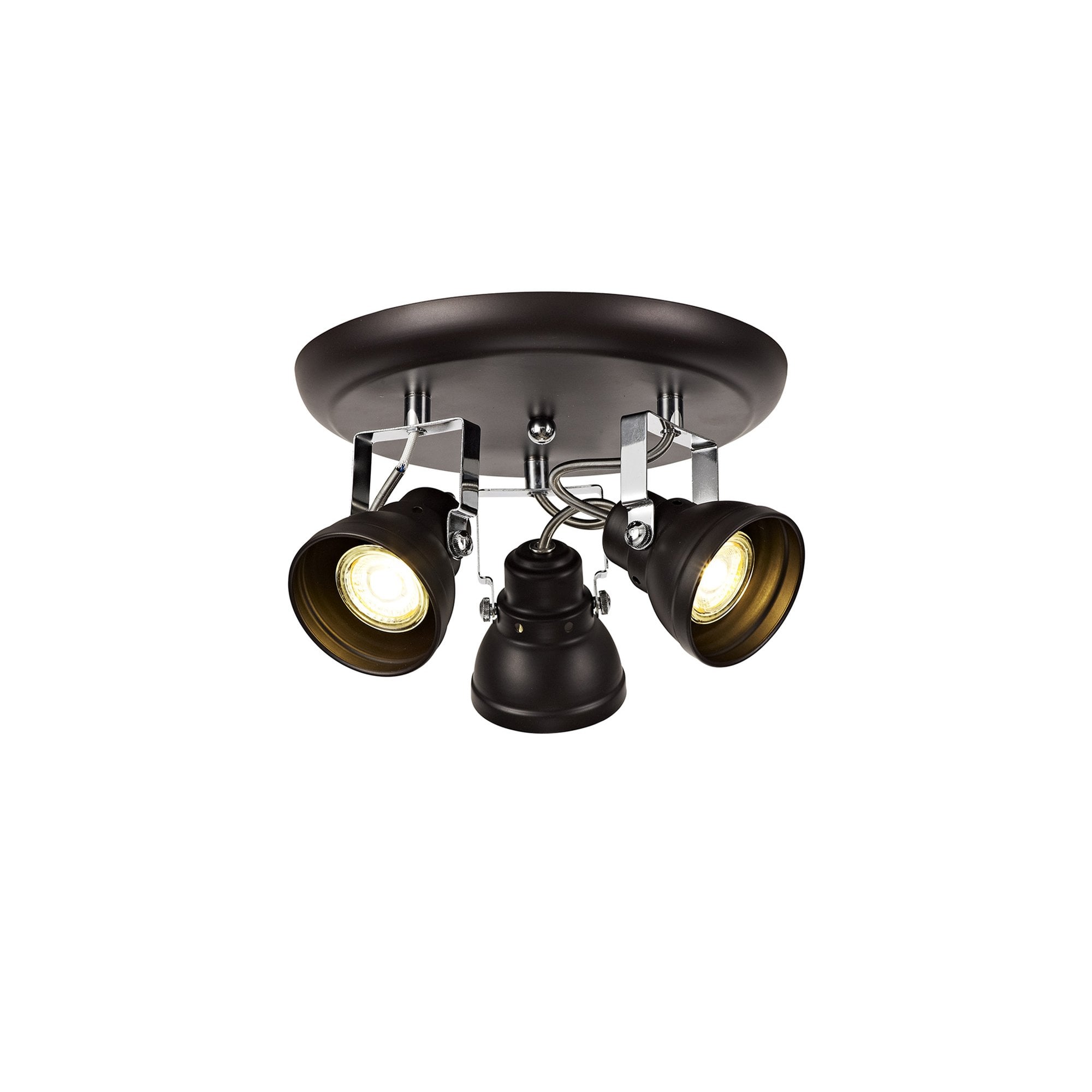 NL81519 Tabby Adjustable Round Spot Light 3 Light Oiled Bronze/Polished Chrome
