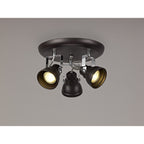 NL81519 Tabby Adjustable Round Spot Light 3 Light Oiled Bronze/Polished Chrome