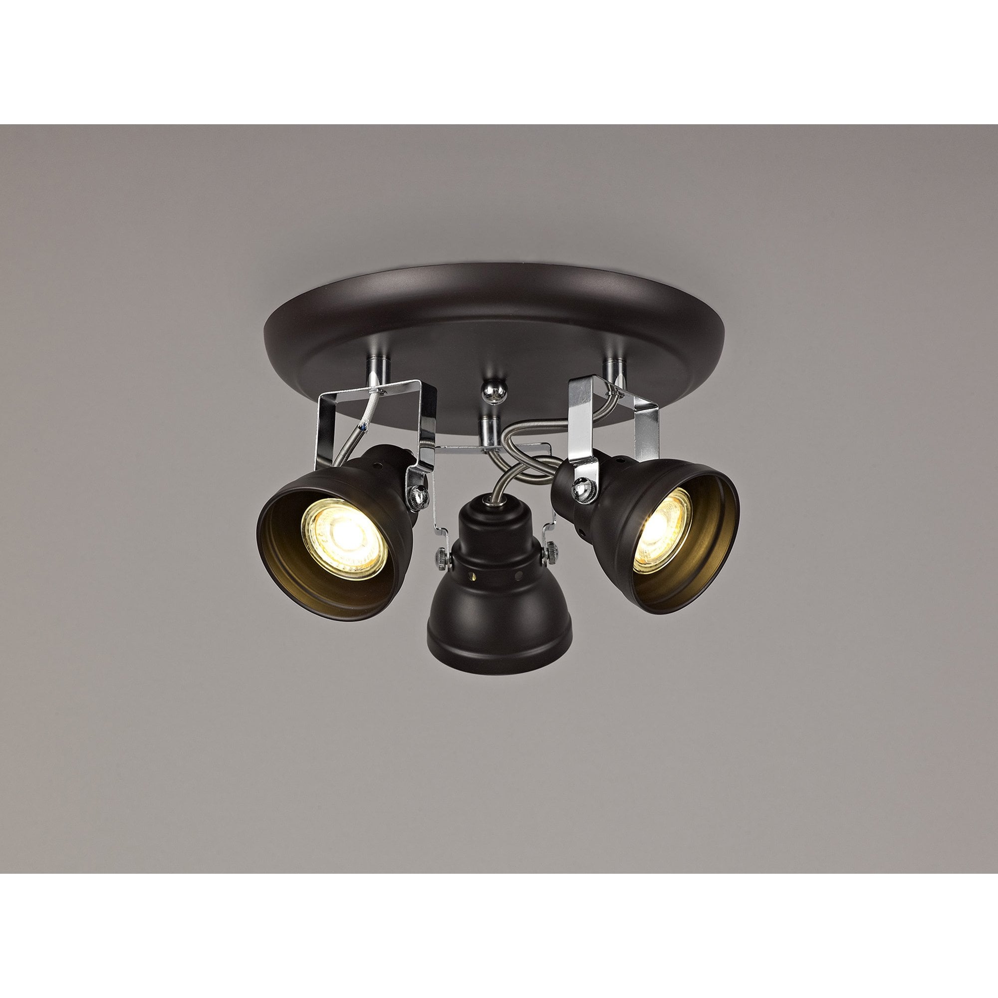 NL81519 Tabby Adjustable Round Spot Light 3 Light Oiled Bronze/Polished Chrome