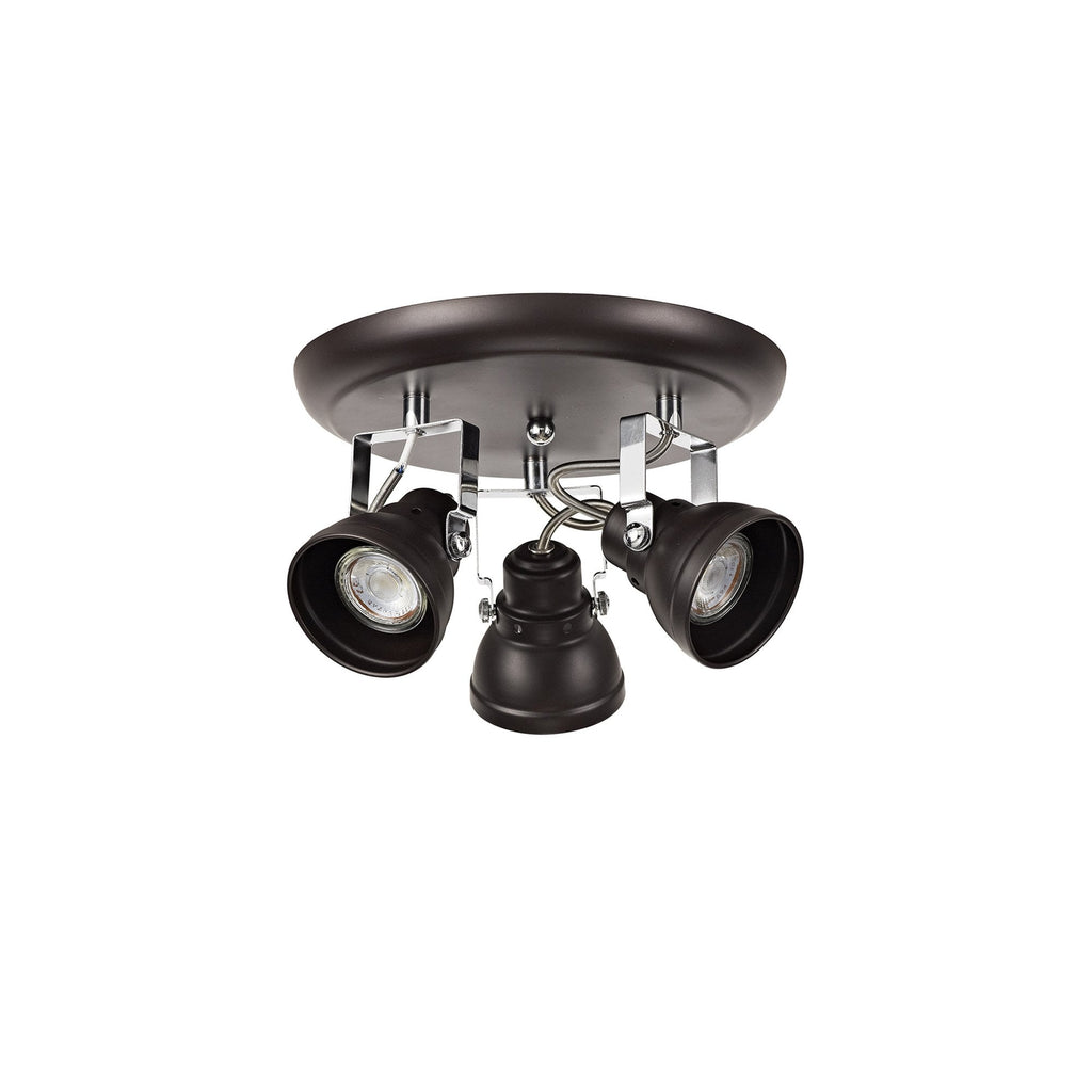 NL81519 Tabby Adjustable Round Spot Light 3 Light Oiled Bronze/Polished Chrome