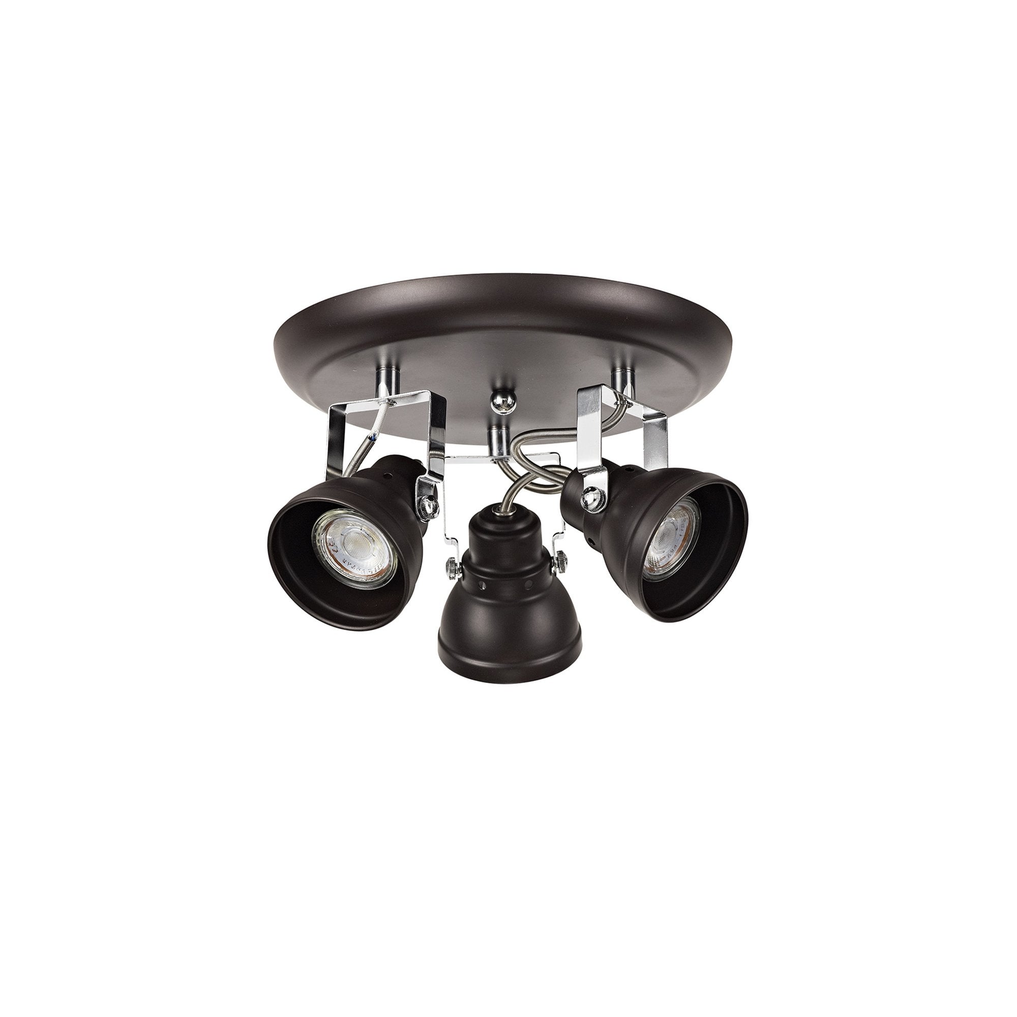 NL81519 Tabby Adjustable Round Spot Light 3 Light Oiled Bronze/Polished Chrome