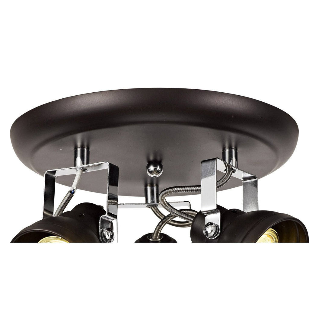 NL81519 Tabby Adjustable Round Spot Light 3 Light Oiled Bronze/Polished Chrome