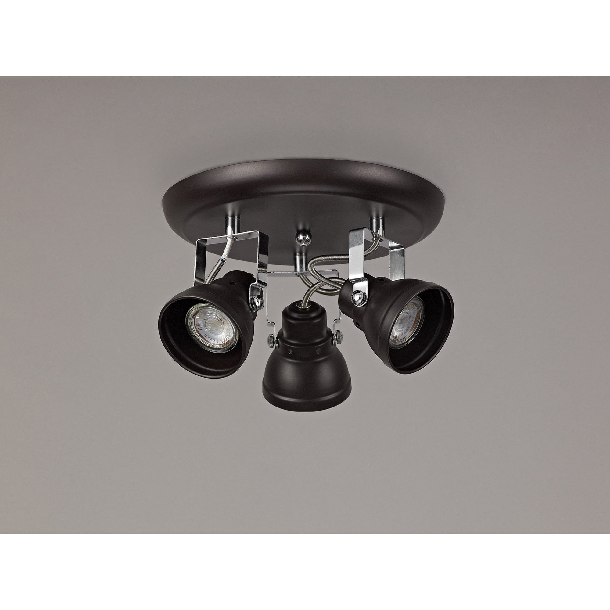 NL81519 Tabby Adjustable Round Spot Light 3 Light Oiled Bronze/Polished Chrome