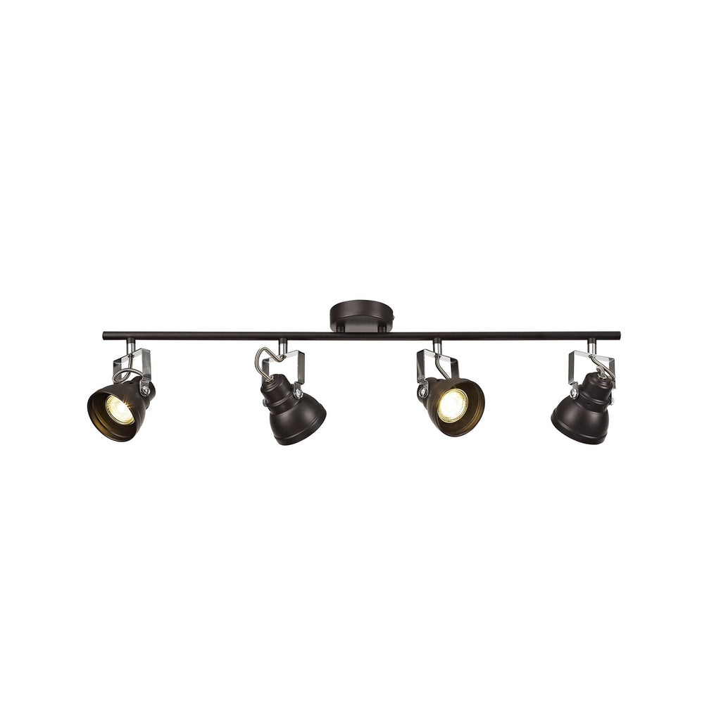 NL81529 Tabby Adjustable Bar Spot Light 4 Light Oiled Bronze/Polished Chrome