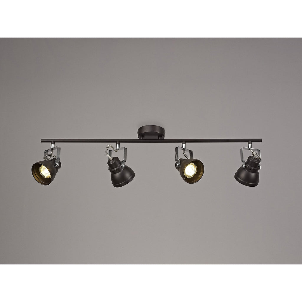 NL81529 Tabby Adjustable Bar Spot Light 4 Light Oiled Bronze/Polished Chrome