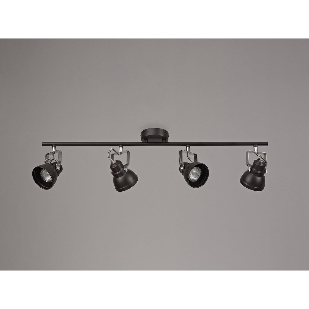 NL81529 Tabby Adjustable Bar Spot Light 4 Light Oiled Bronze/Polished Chrome