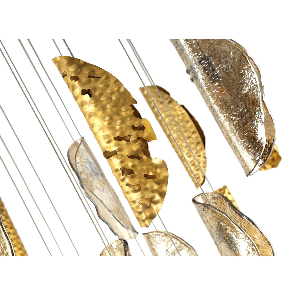 NL78619 Taki Pendant 5M 21 Light Brass/Copper & Cognac Glass