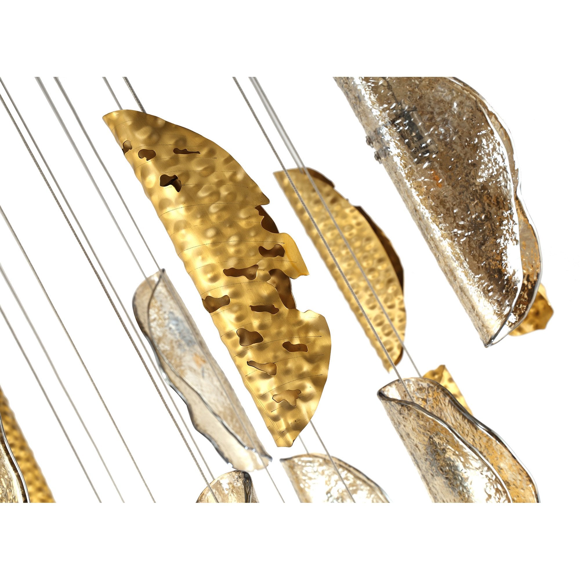 NL78619 Taki Pendant 5M 21 Light Brass/Copper & Cognac Glass