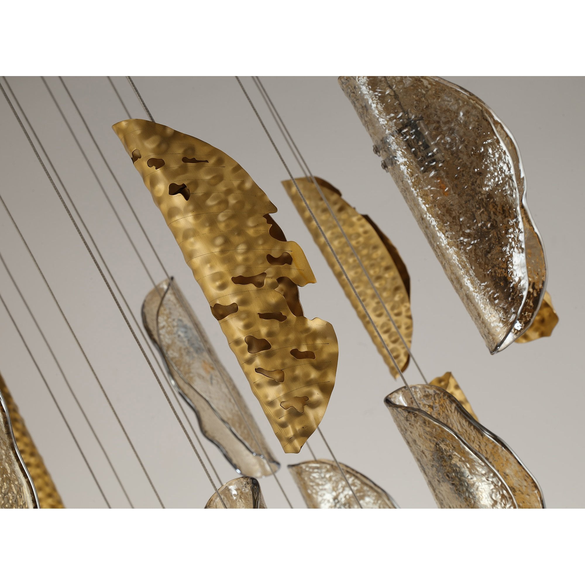 NL78619 Taki Pendant 5M 21 Light Brass/Copper & Cognac Glass